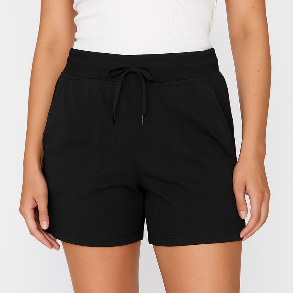 Athletic Works Black Drawstring Shorts Women’s Medium Athleisure Lounge Active